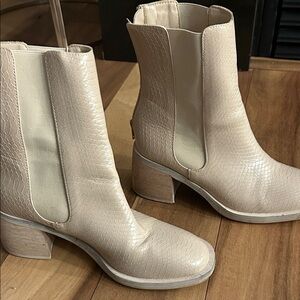 Elegant Cream Ankle Boots